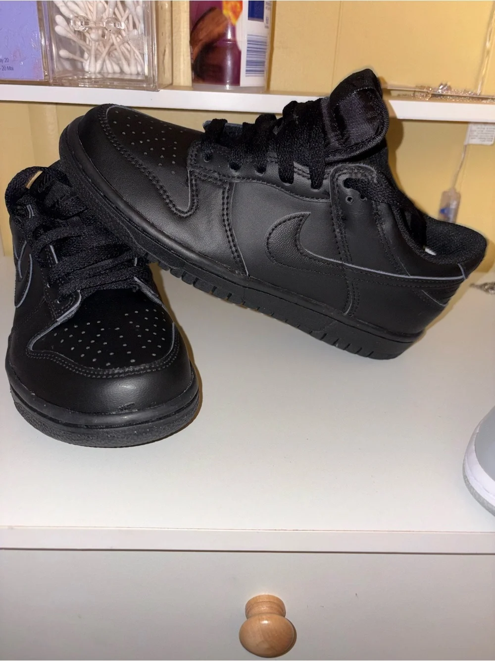 5.5Y Or can Be a 7W Triple Black Nike Dunk Low